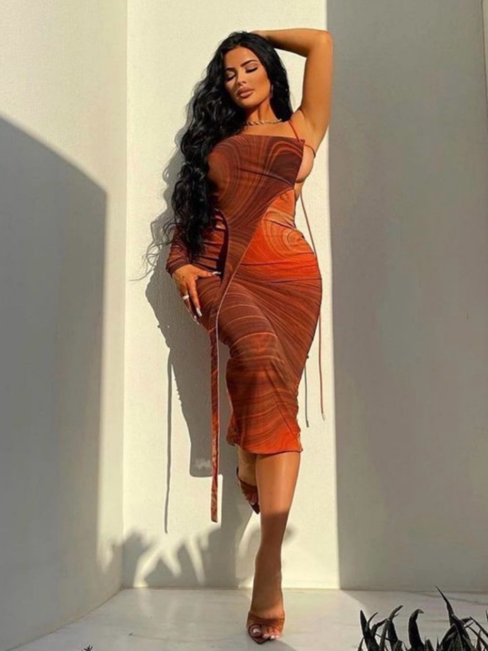 BBX Brand Sahara Orbit Asymmetric Mesh Maxi Size 14